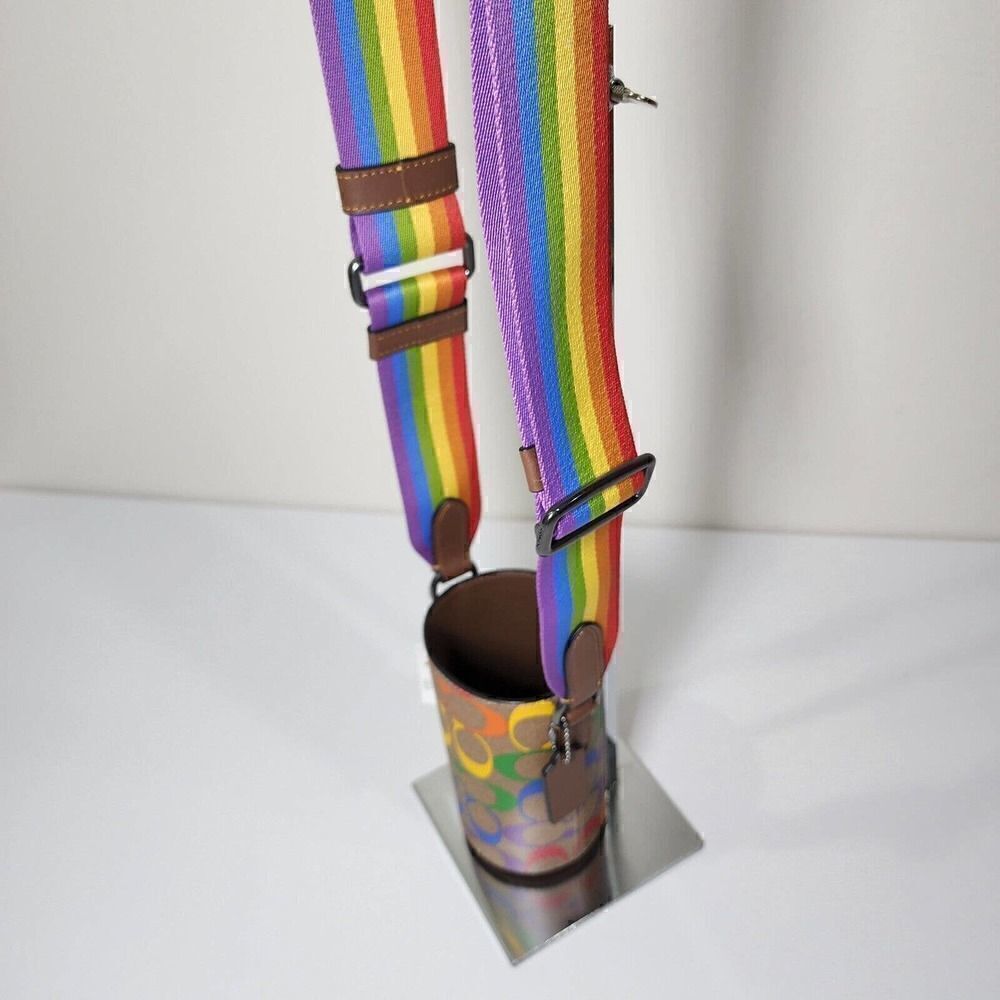 NWT Coach C9855 Water Bottle Crossbody In Rainbow Signature Canvas Pride - Picture 3 of 7